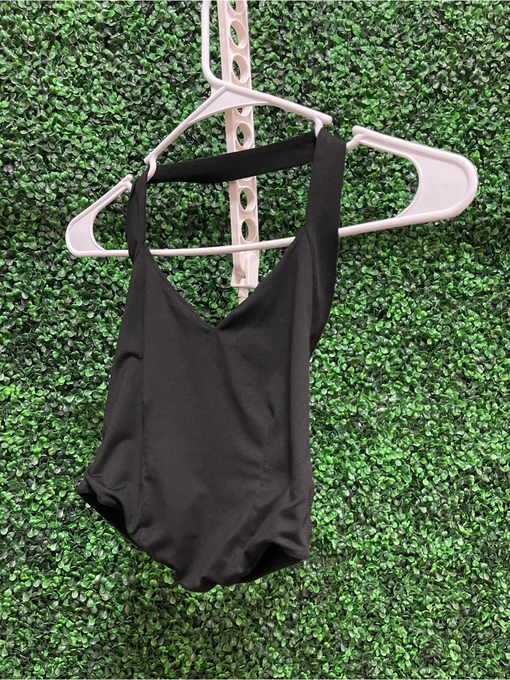 Black One-Piece Halter Bodysuit